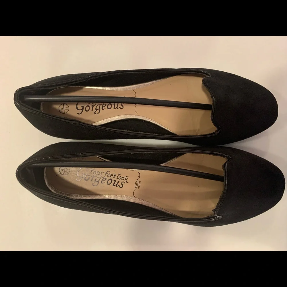 NWT New Look Suede-Look Smoking Slipper Loafers Flats - Women’s 6.5 / 37, Black